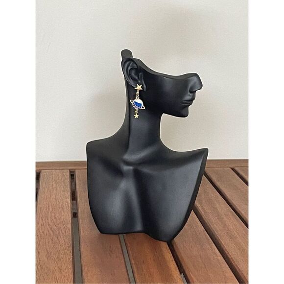 Star and planet asymmetric drop earrings - Picture 3 of 5